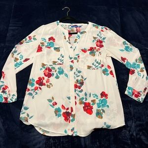 Apt 9 Size Medium Woman’s See Through floral blouse EUC